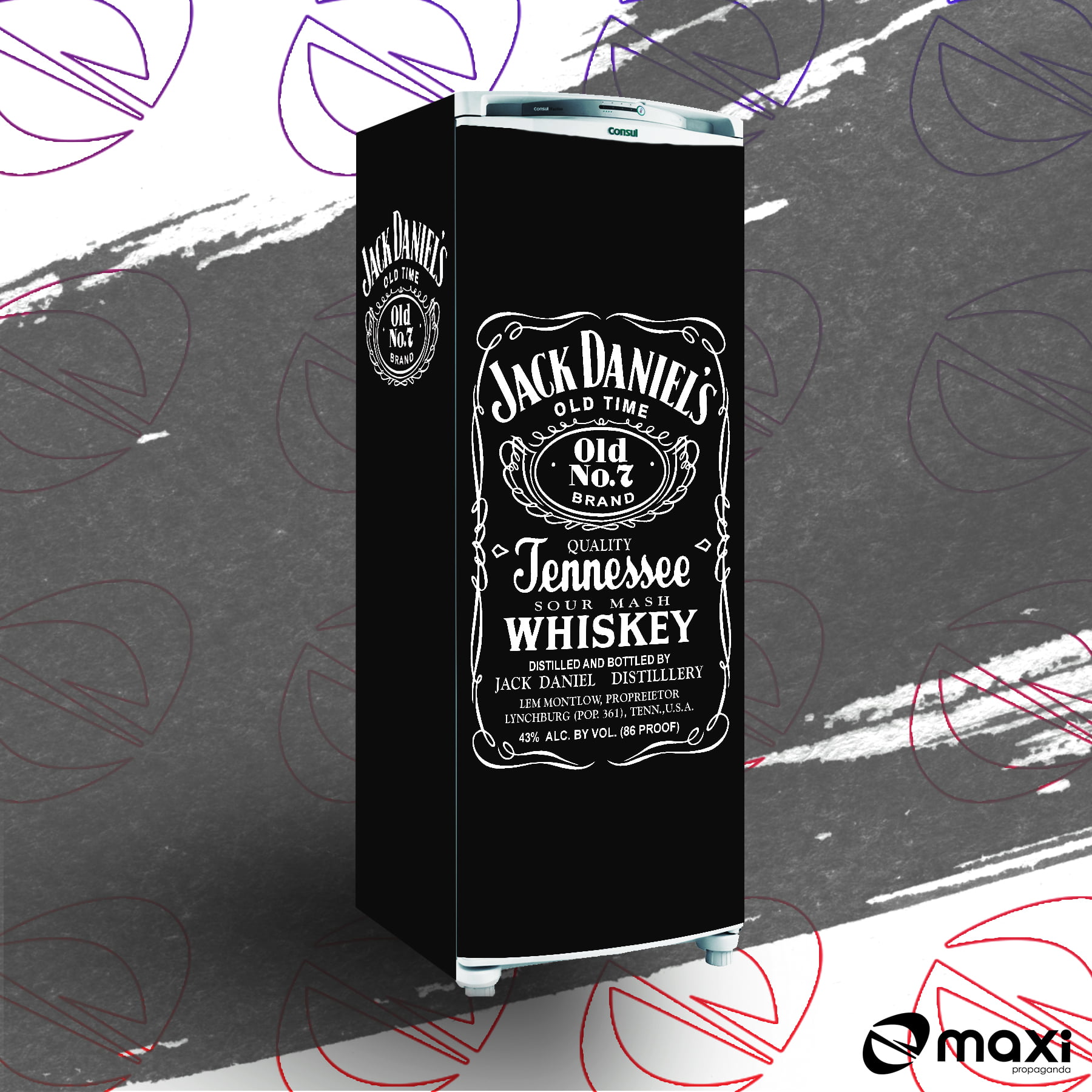 ADESIVO GELADEIRA - Envelopamento Whisky Jack Daniel's
