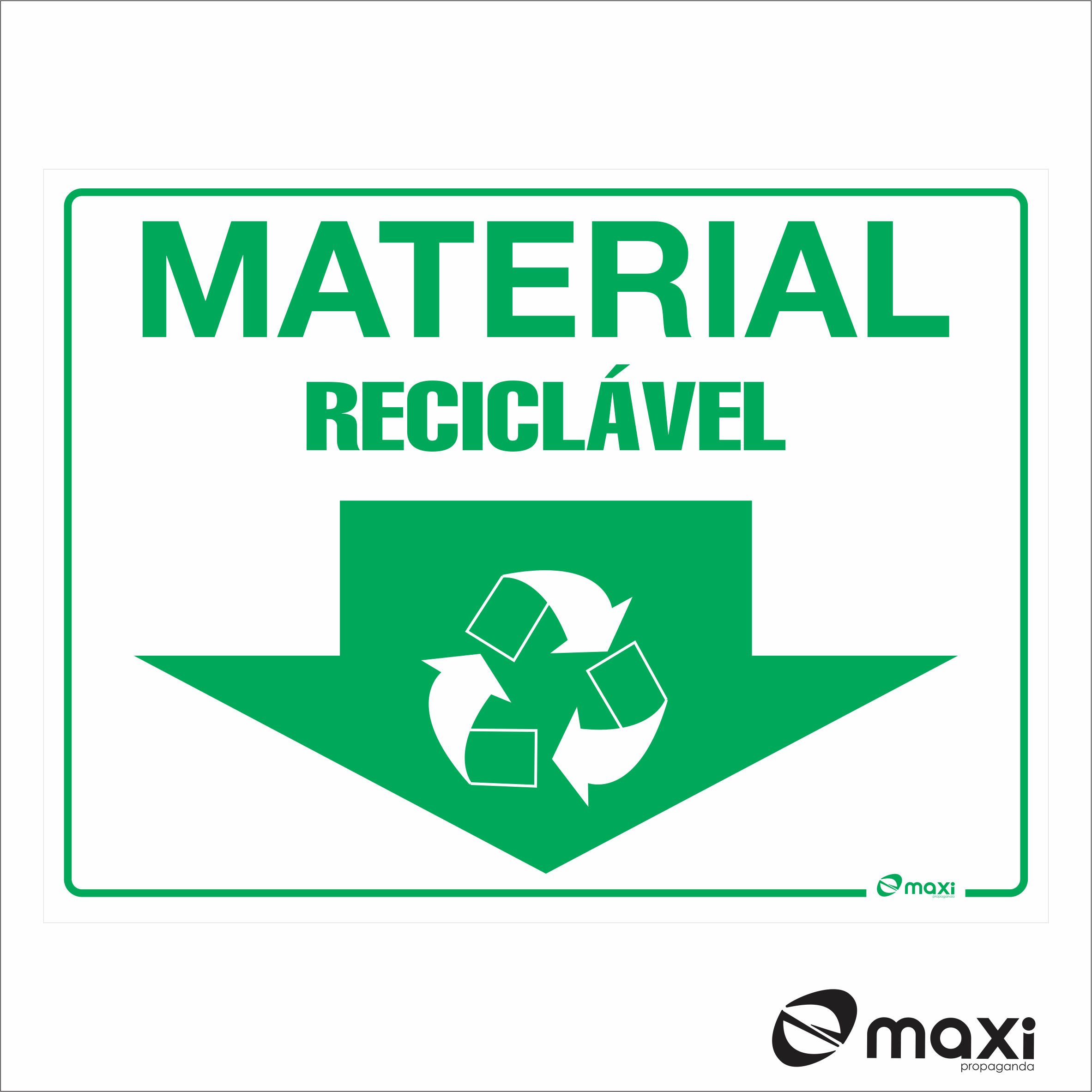 ADESIVO COLETA SELETIVA - MATERIAL RECICLÁVEL 