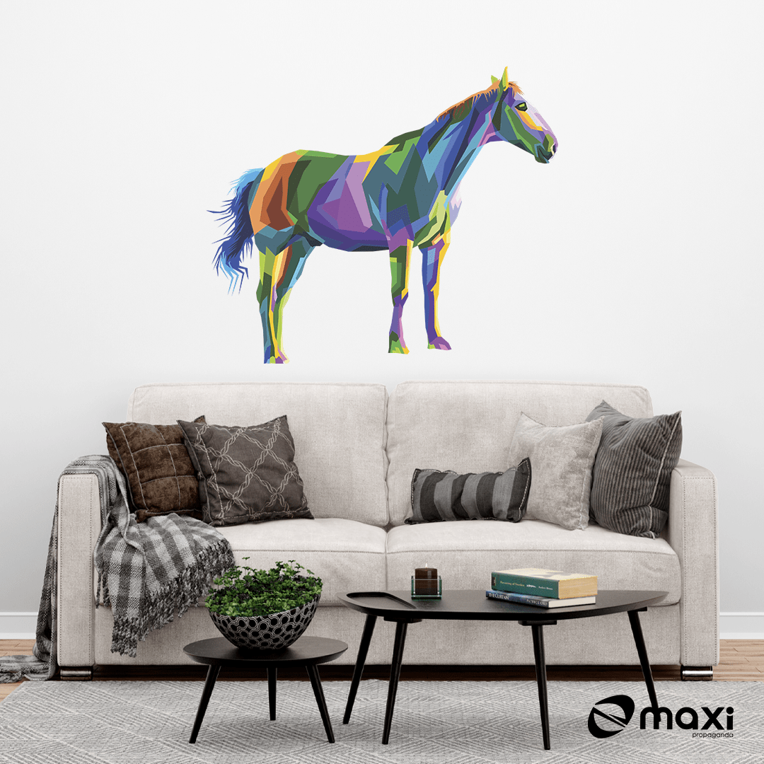 ADESIVO DECORATIVO PARA SALA - CAVALO AQUARELA