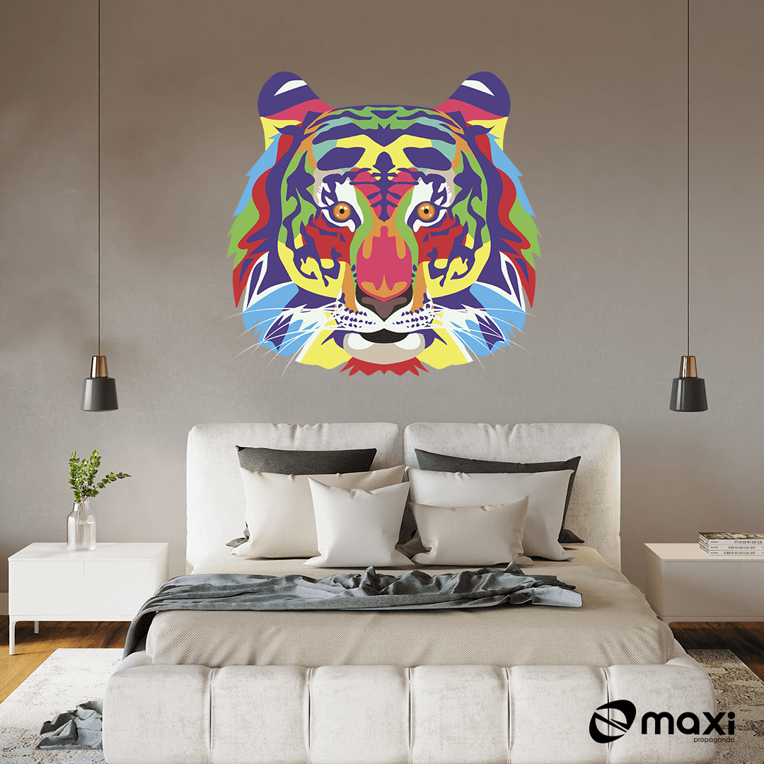 ADESIVO DECORATIVO PARA QUARTO - TIGRE AQUARELA